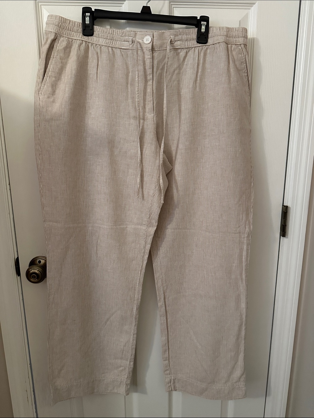 Talbots Light Beige and white striped Pants